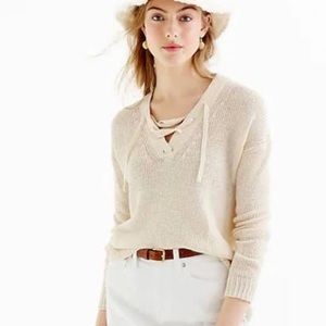 J Crew Lace Up Beach Sweater